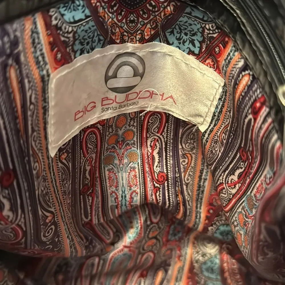 *Big Buddah* Large Quilted Black Patent Shoulder Bag EUC - Picture 5 of 10